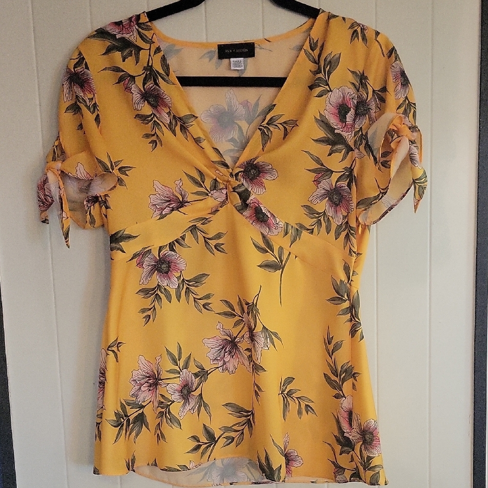 Floral Yellow Top by New York & Company